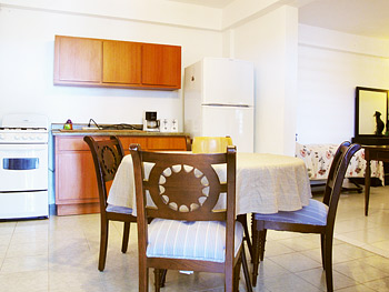 kitchen and dining area